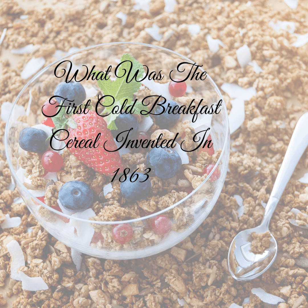 What Was The First Cold Breakfast Cereal Invented In 1863 What Was The First Cold Breakfast Cereal Invented In 1863 "Granula" Granula the first cold breakfast cereal invented by James Caleb Jackson in 1863. As many did at the time, that sicknesses were based in the digestive system. At the health spa he ran in upstate New York, he began experimenting with cold cereal as a cure for illness. Cereal never became popular, due to the inconvenient necessity of tenderizing the heavy bran and graham nuggets by soaking them overnight.
