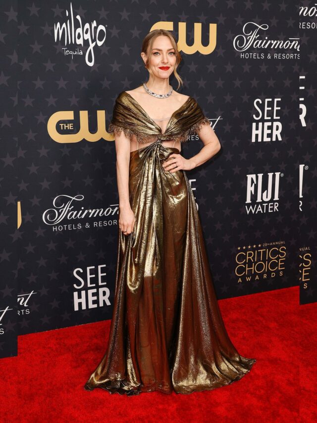 Amanda Seyfried's Critics Choice Awards Dress Keeps Breaking.