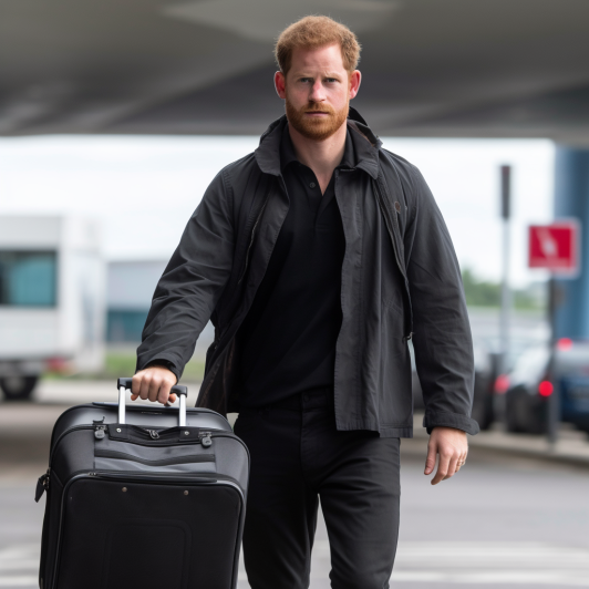 Prince Harry was seen heading to Heathrow Airport