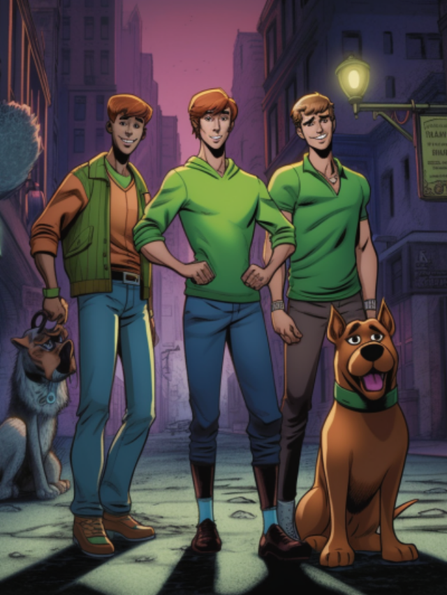 A comic panel featuring Scooby-Doo and Shaggy with Green Lantern.